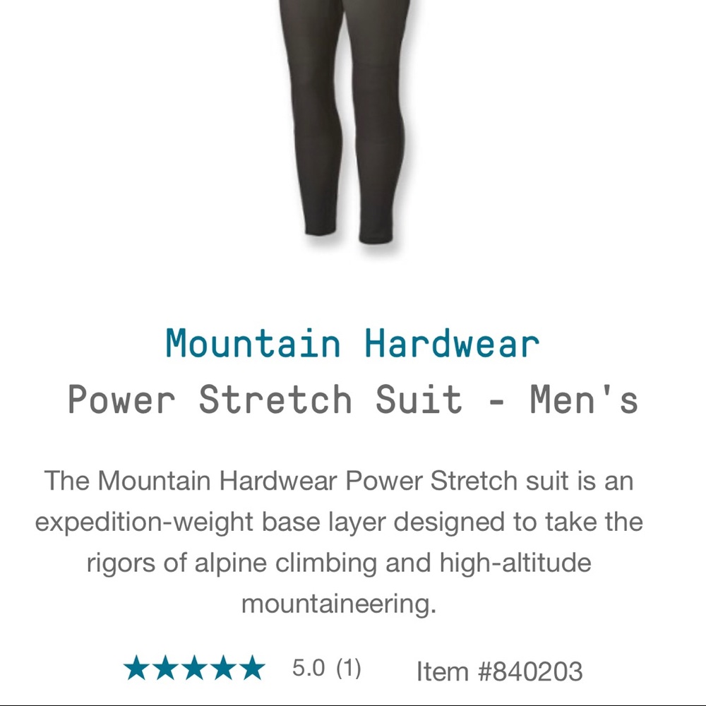Mountain Hardwear power stretch suit size Xl black